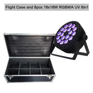 비행 케이스 4/6/8pcs 18x12W 4in1 Led Par Light 18x18W RGBWA UV 6in1 DMX Stage DJ 디스코 Led 스포트라이트 나이트 클럽 바 이벤트