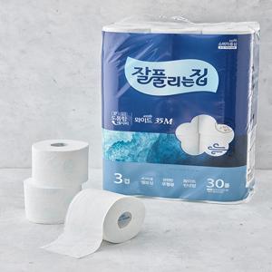 [잘풀리는집] 3겹 더도톰한 와이드 화장지 (35m x 30롤)