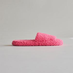 [보웰] 플러프 양털 층간소음 슬리퍼 뽀글이 털실내화 핑크 (여성용)