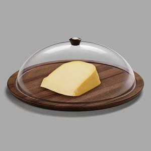 [브레카] 치즈, 케이크 돔 트레이 월넛 (본품)