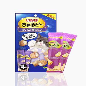 [이나바] 츄르비 져키 참치&구운닭가슴살 10g x 4p (4개입x5개) (참치&구운 닭가슴살x5개)