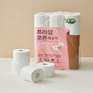 [헬로] 3겹 천연펄프 프라임코튼 화장지 (30m X 30롤)