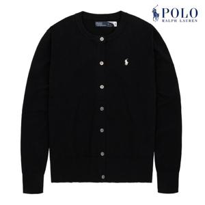 [POLO RALPH LAUREN]  여성 코튼 블렌드 가디건 블랙