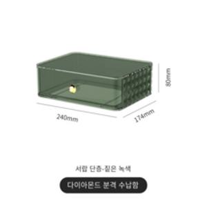 가정용 탁상 화장품 수납 정리함, 서랍 수납함 투명green, 4개, 서랍 수납함 투명green * 4개