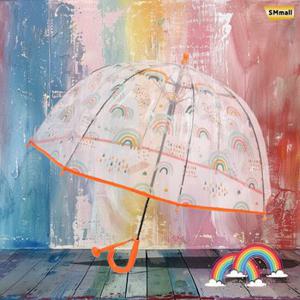 어린이 레인보우 무지개 레인 빗방울 투명 우산 RST043A