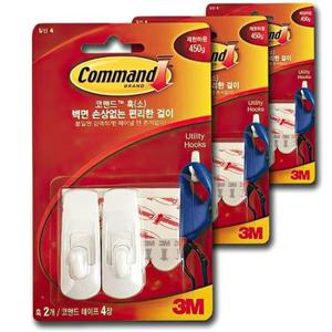 3M 벽후크 접착식 벽 걸이 행거 도구걸이 S 6P 주방 (WD01DA0)