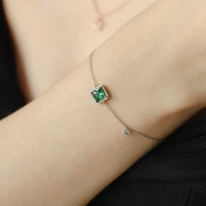 [핸드메이드선물포장/925실버 팔찌] Sweetie Ariel 925 Silver Bracelet / 그린 팔찌+선물포장