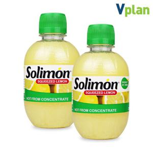 브이플랜 솔리몬 스퀴즈드 레몬즙 2병 총 560ml 레몬 원액 물 차
