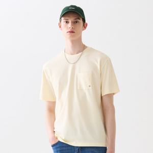 [by STCO] 남성 옐로우 세미오버 포인트 반팔 티셔츠