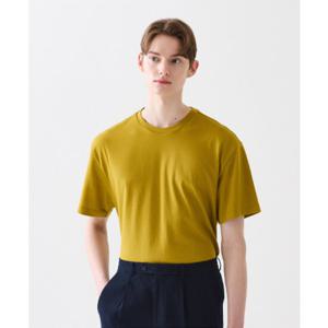 [by STCO] 남성 옐로우 오버핏 자수 반팔 티셔츠