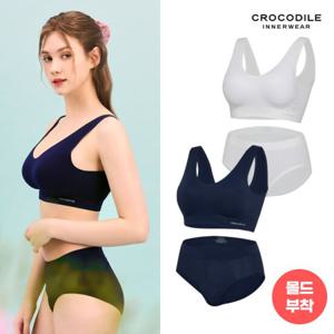 [크로커다일]심리스 퓨징 감탄브라 크림 네이비 4종 CDW4M3133_T