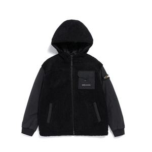 내셔널지오그래픽 키즈 N214KFT120 우븐 뽀글이 F-ZIP BLACK