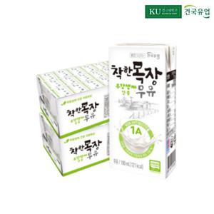 건국유업 착한목장 무항생제 인증 우유 190ml 48팩