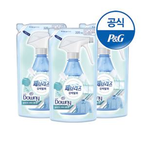 페브리즈 섬유탈취제 다우니실내건조 향 320ml 리필 3개