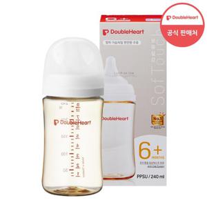 [더블하트] 모유실감 3세대 PPSU 제뉴인화이트 240ml (젖꼭지L)