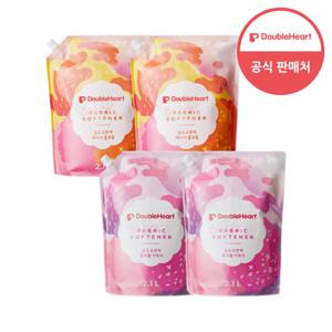 [더블하트] 유아용 섬유유연제 2100ml 파우치 2+2