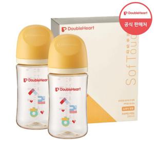 [더블하트]3세대 PPSU 헤리티지 트윈팩 240ml 젖병2개(노꼭지)