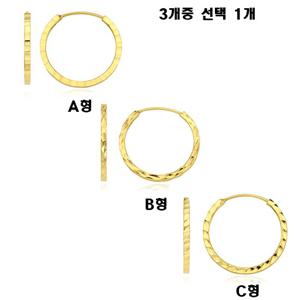 [우미골드]순금 빛라운드 귀걸이 3.75g 99.9