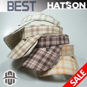 [햇츠온]HatsON 여성 체크 자외선 차단 썬캡 모자 H1-1206 AA