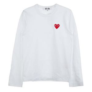 [꼼데가르송] AZ P1T117 051 WHITE 하트 로고 패치 여성 티셔츠 _SSG