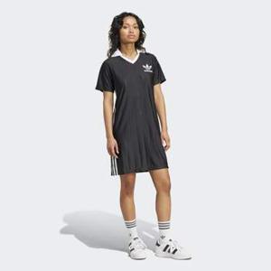[여성] 친환경 소재로 제작된 폴로 칼라 트레포일 로고 3선 핀스트라이프 드레스(IX5510)
