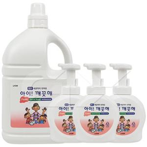 아이깨끗해 대용량 핸드워시 리필 손세정제 4L + 공용기490ml 3개