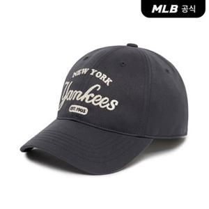 [코리아공식]레터링 언스트럭쳐 볼캡 NY (Charcoal Grey)