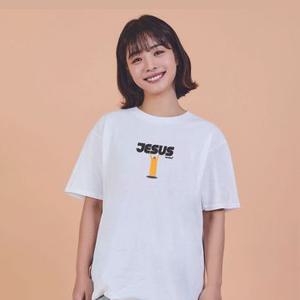 키밍 JESUS 예수님 하느님 케쥬얼반팔티 여름박스티