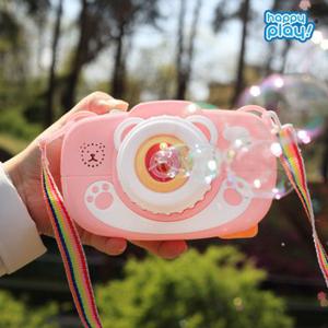 [비밀특가] 어린이 버블건 장난감 곰돌이 자동 비눗방울 카메라 핑크