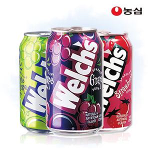 농심 웰치스 355ml 24캔 3가지맛 탄산음료