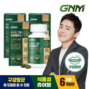 [총 6개월분] GNM 면역 앤 브라질 그린 프로폴리스 120캡슐 x 3병 / 아연 플라보노이드