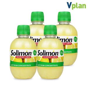브이플랜 솔리몬 스퀴즈드 레몬즙 4병 총 1.12L 레몬 수 착즙 원액 주스