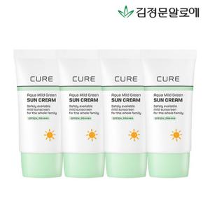 [김정문알로에] 큐어 마일드 그린 선크림(무기자차) 40ml 4개