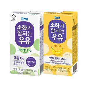 [매일유업]소화가잘되는 저지방우유 +소잘 바나나우유 190ml 48팩