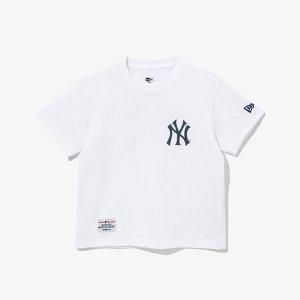 [갤러리아]  뉴에라  키즈  MLB 빅 페이즐리 뉴욕 양키스 티셔츠 화이트 13679515