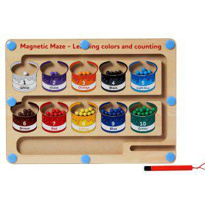 원모어플레이 숫자 미로 퍼즐(30x23)눈 손 원목 자석 교구 숫자세기 색깔맞추기 장난감
