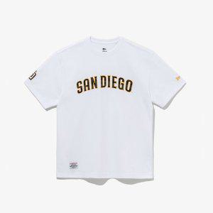 [국내정식매장] 뉴에라 반팔 티셔츠 MLB 샌디에이고 파드리스 카모 패턴 로고 화이트