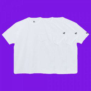 [국내정식매장] 뉴에라 반팔 티셔츠 에센셜 3팩 포켓 화이트