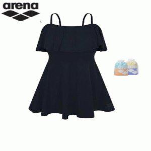 아레나 여성  비치   브라내장형 치마 원피스  수영복(끈 주머니증정) A4SL1SO01  BLK