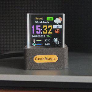 GeekMagic 크리스탈 홀로그램 데스크탑 장식 디지털 시계 위젯