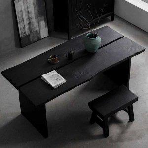 8인용 고재 테이블 식탁 블랙 원목 우드 대형