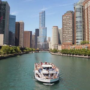 시카고 강 1.5시간 가이드 건축 크루즈