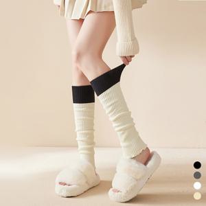 니트 배색 투톤 골지 레그워머 롱 발토시 발목토시