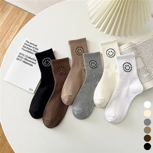 스마일 중목 양말 6color