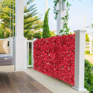 1개의 인공 꽃 벽, 39.37인치 (약 100cm) 정원 울타리 장식 로맨틱한 꽃 배경 홈 데코 웨딩 파티 사진 배경