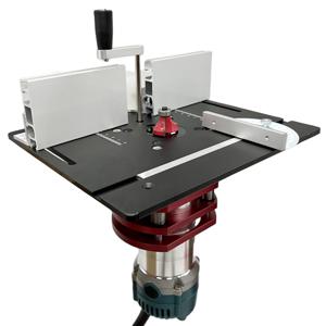 65mm 직경 모터 용 알루미늄 라우터 플레이트가있는 1 세트 라우터 리프트 키트 목공 라우터 테이블 작업대 트리머 조각 기계