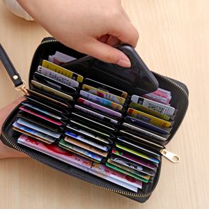 멀티 카드 슬롯 신용카드 홀더, 지퍼로 둘러싸인 동전 지갑, 패션 대용량 클러치 지갑
