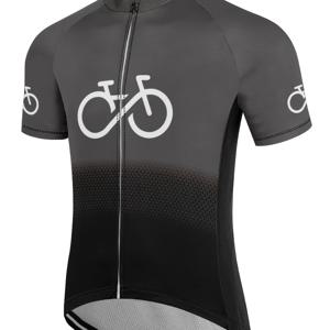 남성용 사이클링 져지: 그라데이션 자전거 그래픽, 속건성, 수분 흡수, 통기성 짧은 소매 자전거 타기 및 승마 스포츠용 MTB 산악 자전거 셔츠