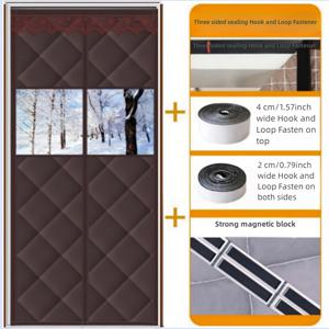 1pc 투명하고 두꺼운 방풍 및 따뜻한 가정용 도어 커튼(창 개구부 포함), 설치가 용이하고 겨울에 자동으로 닫힘