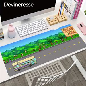 대한민국 농장 게임 스타듀 마우스 패드 대형 게이밍 키보드 패드, 두꺼운 스티치 가장자리가 있는 책상 매트는 가정용 사무실이나 선물로 게임에 적합합니다.